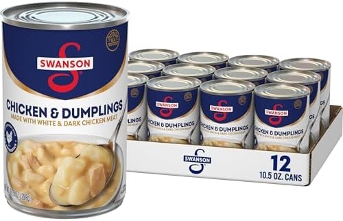 Swanson Canned Chicken and Dumplings With White and Dark Chicken Meat, 10.5 OZ Can (Case of 12)