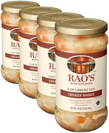 Rao's Made for Home Chicken Noodle Soup, 16oz, Traditional Italian Heat and Serve Soup, Made with Premium Quality Chicken and Vegetables (Pack of 4)