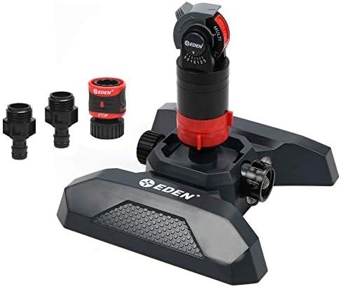 Eden 94124 Multi Pattern Turbo Gear Drive Sprinkler Plus One-Direction Misting System, with Quick Connect Set, 5-360 Degree Coverage