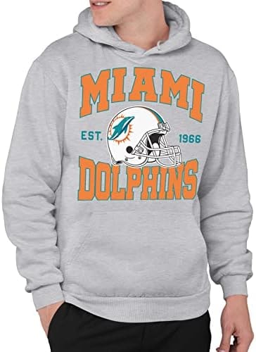 Junk Food NFL - Miami Dolphins Team Helmet Adult Hoodie Grey