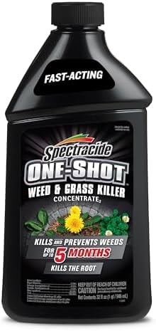 Spectracide One-Shot Weed & Grass Killer, 32 Ounce Concentrate, One Application Kills and Prevents Weeds for up to 5 Months