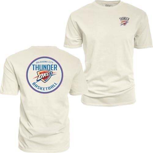 Oklahoma City Thunder NBA Officially Licensed T-Shirt Ringspun Front/Back Ivory, Small