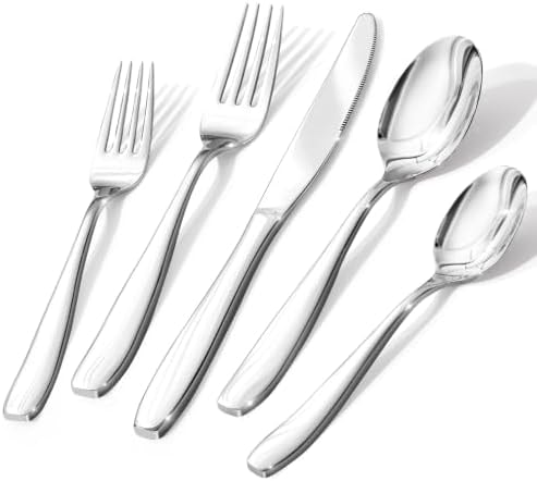 40 Piece Silverware Set for 8, Stainless Steel Flatware Utensil Cutlery Set