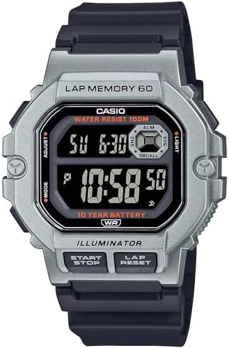 Casio W800HG Series | Men’s Digital Watch | Black/Black | 100M WR | Multi Function Alarm | 100 SEC Stopwatch | Auto Calendar | Countdown Timer | LED Light | Dual Time| 10 Year Battery