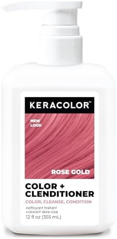 Keracolor Color + Clenditioner, Semi-Permanent Color, Rose Gold, 12 Fl Oz