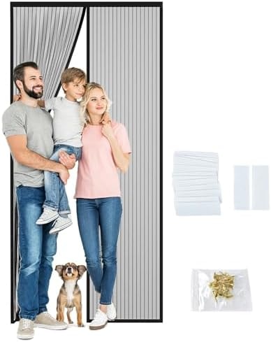 Auto Close Magnetic Mesh Screen Door for Doors Up to 36" x 82"