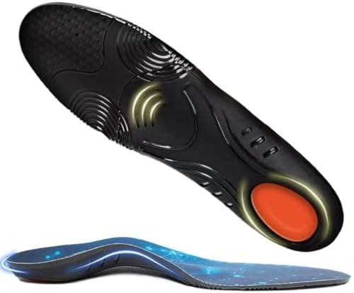 AOBEKOS Heavy Duty Plantar Fasciitis Insoles Men Women, 240lbs Ultimate Comfort High Arch Support Shoe Inserts, Work Boot Orthotic Insoles for Plantar Fasciitis, Flat Feet, Pronation and Heel Pain
