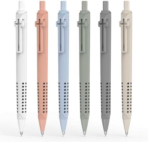 FlyMeaning 6 Pack Bible Journaling Gel Pens, 0.7mm Black Ink Retractable