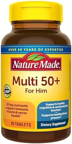 Nature Made Multivitamin for Men Over 50, Mens Multivitamins 50 Plus, Daily Nutritional Support, 90 Tablets