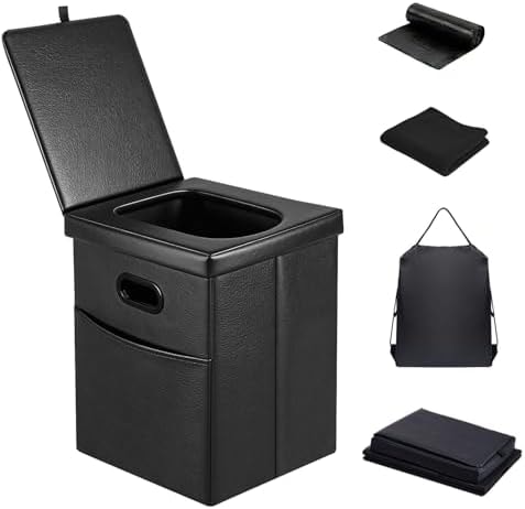 Panmout XL 16.5" Portable Toilet, Folding Camping Toilet, 440lbs Capacity