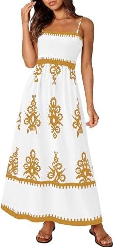 PRETTYGARDEN Women's Summer Boho Maxi Dress Floral Sundresses
