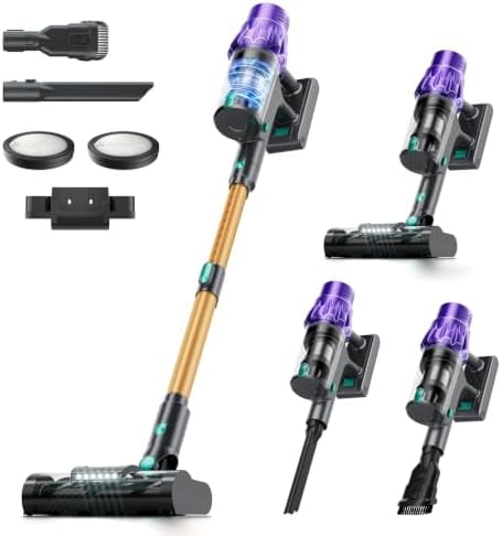 Cordless Vacuum Cleaner for Home, 50KPa Smart Dust Detection Stick Vacuum