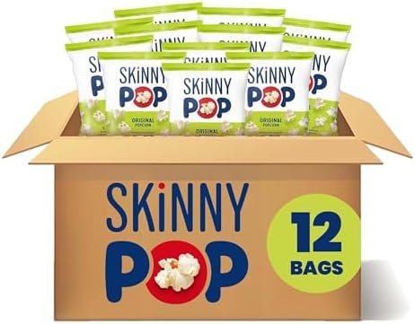 SKINNYPOP Original, Gluten Free Popcorn Individual Bags, 1 oz (12 Count)