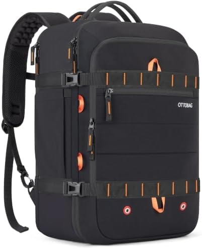 Ottobag 40L Carry On Travel Backpack, TSA Approved with Wet‑Dry Compartment