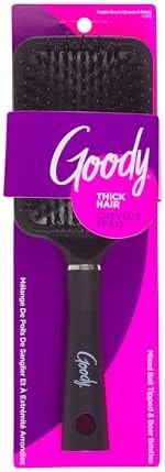 Goody Detangle It Paddle Brush, Black, Custom Style Detangler with Nylon & Boar Bristles, Use as a Detangling or Styling Brush to Tackle Tangles & Knots, For Thick Hair