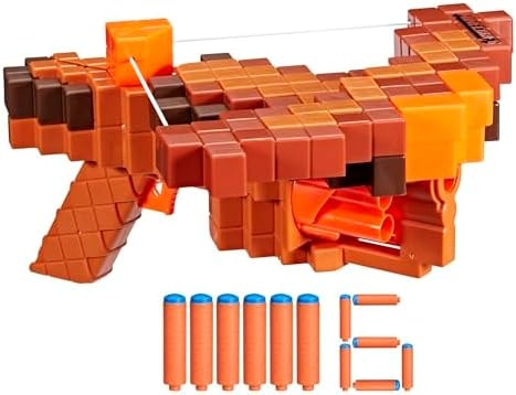 Nerf Minecraft Pillager's Crossbow Dart Blaster, 6 N1 Darts Compatible Only with N1 Dart Blasters, 6 Dart Capacity, Ages 8+