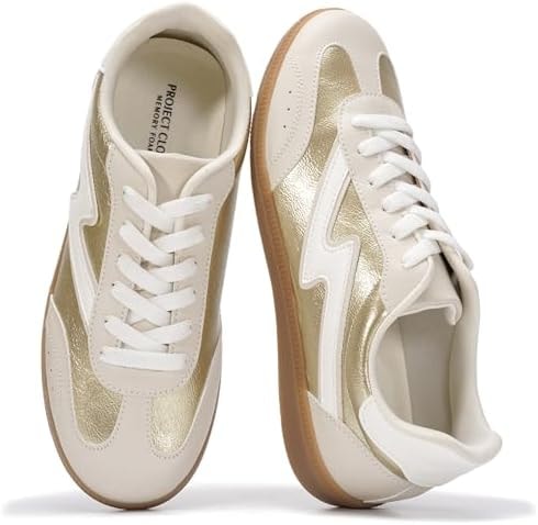 Project Cloud Womens Sneakers - Comfortable Fashion Sneakers for Women Gold