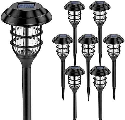 SOLPEX Solar Pathway Lights Waterproof Outdoor Lighting, 8 Pack Cold White