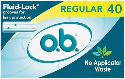 o.b. No Applicator Tampons Regular, Applicator, Free Fragrance Free, 40 ct