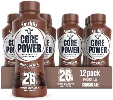 Core Power Fairlife 26g Protein Milk Shakes, Liquid Ready To Drink for Workout Recovery, Chocolate, 14 Fl Oz Bottle (Pack of 12)