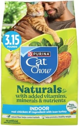Purina Cat Chow Naturals Hairball, Indoor Dry Cat Food, (4) 3.15 lb Bags