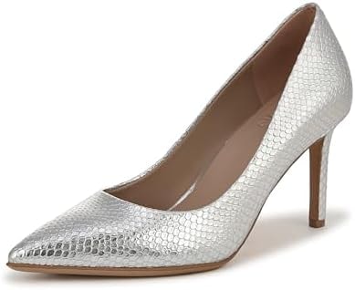 Naturalizer Womens Anna Pump Silver Metallic Snake Leather 12 M