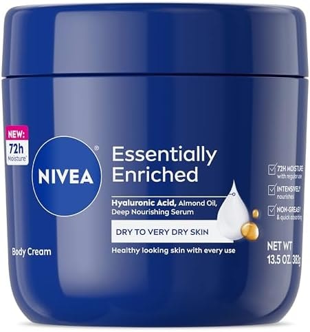 NIVEA Essentially Enriched Body Cream with Hyaluronic Acid, 13.5 Oz