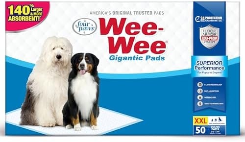 Four Paws Wee-Wee Superior Performance Gigantic Dog Pee Pads, 50 Count