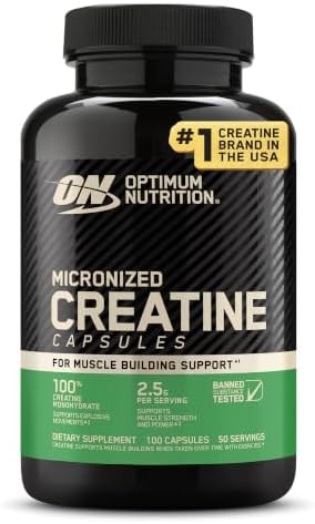 Optimum Nutrition Micronized Creatine Monohydrate Capsules, 100 Ct