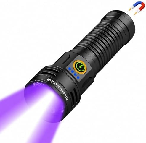iToncs UV Flashlight with 365nm Black Light & White Light, 30W High Lumens