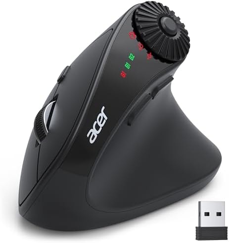 Acer Ergonomic Mouse Wireless with Side Scroll, Bluetooth Mouse for Laptop