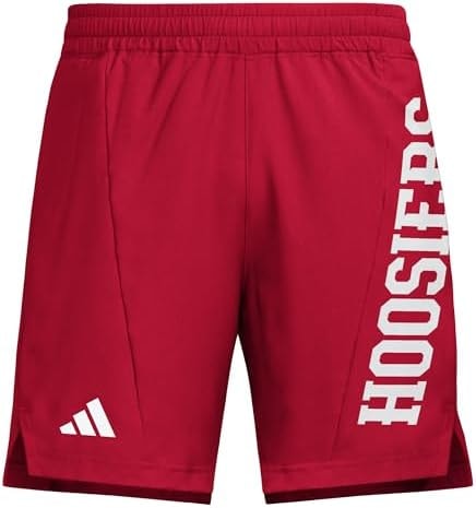 adidas Men's D4T Woven Indiana University Shorts, Team Victory Red/White/White/Indiana University, X-Small/5" Inseam
