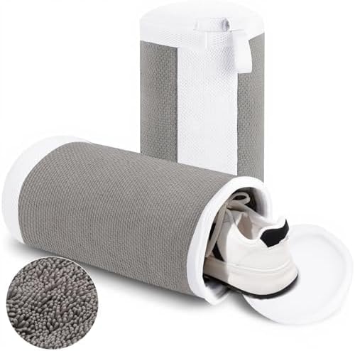 Dntorx 2 PCS Shoe Washing Machine Bags for Washer and Dryer, Grey + White