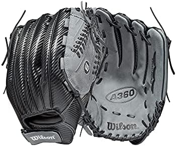 Wilson 2021 A360 SP13 13" Slowpitch Softball Glove - Right Hand Throw, Black/Grey