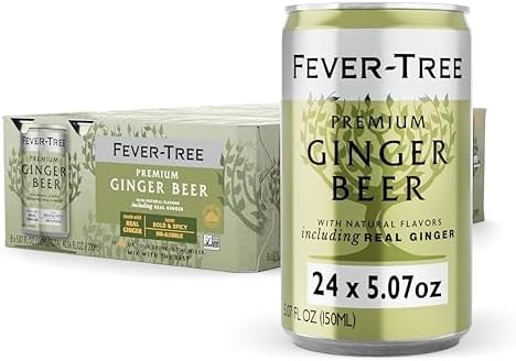 Fever-Tree Ginger Beer – Premium Mixer for Cocktails and Mocktails, 5.07 fl oz Cans, Pack of 24 – Naturally Sourced, Non-GMO