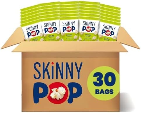 SKINNYPOP Original, Gluten Free Popcorn Bags, .65 oz (30 Count)