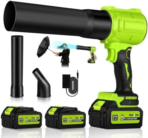 Cordless Leaf Blower, 800,000 RPM Handheld Portable Leaf Blowers with 2 X 4.0Ah Batteries, High-Speed Turbo Jet Blower Lightweight for Cleaning Yard, Patio,Leaves, Dust