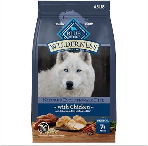 Blue Buffalo Wilderness Chicken & Wholesome Grains Senior Dog Food, 4.5 lb
