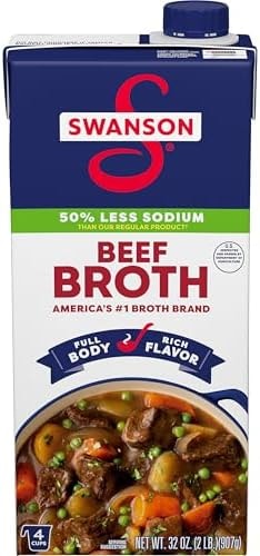 SWANSON S Lower Sodium Beef Broth, 32 oz Carton