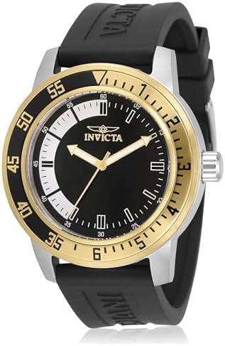 Invicta Specialty Men 45mm Stainless Steel Gold + Steel Black+White dial PC21J Quartz