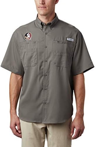 Columbia NCAA Florida State Seminoles Men's Tamiami Short Sleeve Shirt, Small, FSU - Charcoal