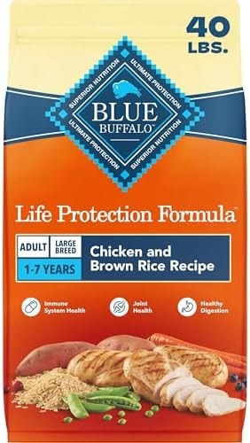 Blue Buffalo Life Protection Formula Chicken & Brown Rice Large Breed Adult Dry Dog Food, Supports Immunity with Antioxidant-Rich LifeSource Bits, Promotes Healthy Muscles, Skin & Coat Health, 40 lbs.