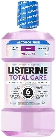 Listerine Total Care Alcohol Free Mouthwash, Mild Mint, 16.9 fl. oz/500 mL