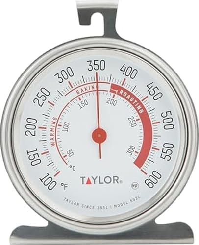 Taylor Precision Products Large Dial Thermometer, Silver