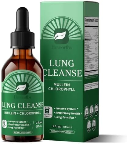 Mullein Drops for Lungs, Alchol-Free Lung Detox with Chlorophyll - 2 oz