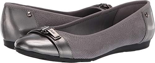 Anne Klein Womens Able Slip-On Flats - Comfortable Classic Dress Shoes for Office, Work & Formal Events, Grey Multi, 5 Wide