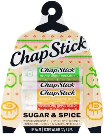 ChapStick Sugar & Spice Holiday Flavored Lip Balm Variety Gift Set, 4-Pack