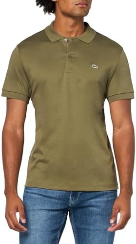 Lacoste Men's Regular Fit Cotton Pima Polo Shirt, Olive, XX-Large