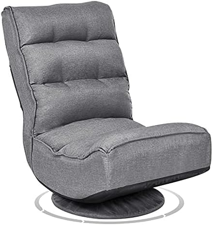 GIANTEX 360 Degree Swivel Gaming Chair, 6 Position Adjustable (Grey)