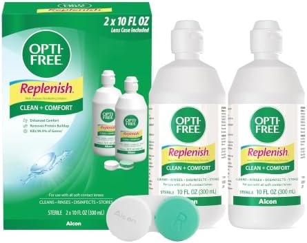 OPTI-FREE Replenish Multi-Purpose Contact Lens Solution, 10 Fl Oz, 2 Pack